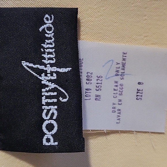 Vintage Positive Attitude Button Down Dress Shoulder Pads Decorative Button Sz 8 - Picture 6 of 10